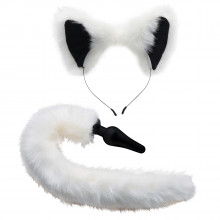 Tailz White Fox Tail Butt Plug and Ears  1