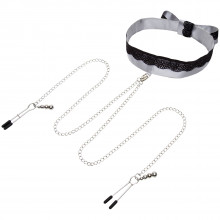 Fifty Shades Of Grey Play Nice Satin Collar and Nipple Clamps product image 1