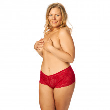 Nortie Gunilla Crotchless Red Lace Hipster Plus Size