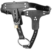 Strict Leather Premium Locking Cock Ring and Anal Plug Harness