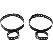 obaie Faux Leather Thigh To Cuff Restraint Set 
