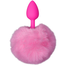baseks Pink Furry Bunny Tail Butt Plug