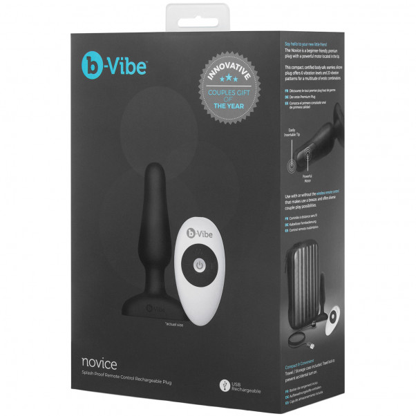 B-Vibe Novice Remote-controlled Butt Plug product packaging image 100