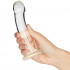 Spartacus Blown Transparent Glass Dildo product held in hand 50